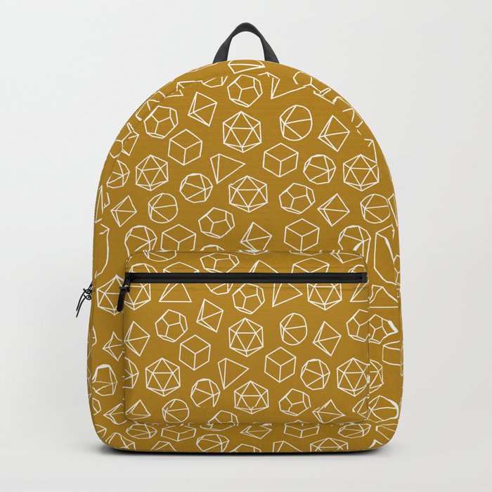 Dice Pattern in Gold Backpack