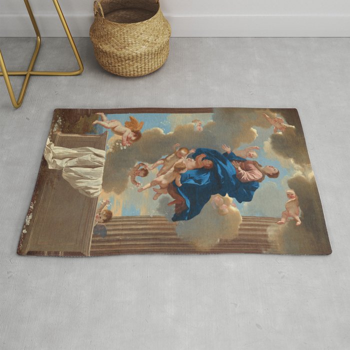 The Assumption of the Virgin by Nicolas Poussin Rug