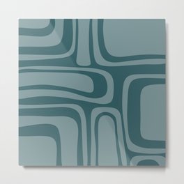 Palm Springs Midcentury Modern Abstract Pattern in Steel Blue Metal Print | Pattern, Modern, Abstract, 60S, Blue, Retro, Kierkegaarddesign, Graphicdesign, Mod, 50S 