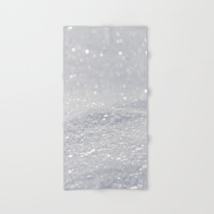 Silver Gray Glitter Sparkle Hand Bath Towel by Simply Chic by