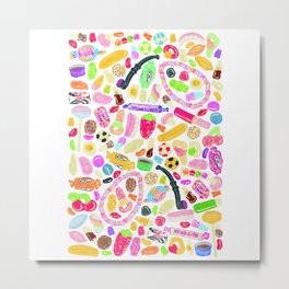 Retro Sweets - Penny Sweets - Pic n Mix - 10p Mix Up Metal Print