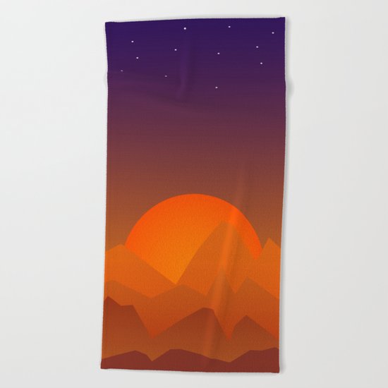 Slumbering Hills, Southwestern Landscape Art Beach Towel