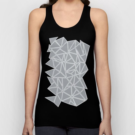 Shattered Ab Grey and White Unisex Tank Top