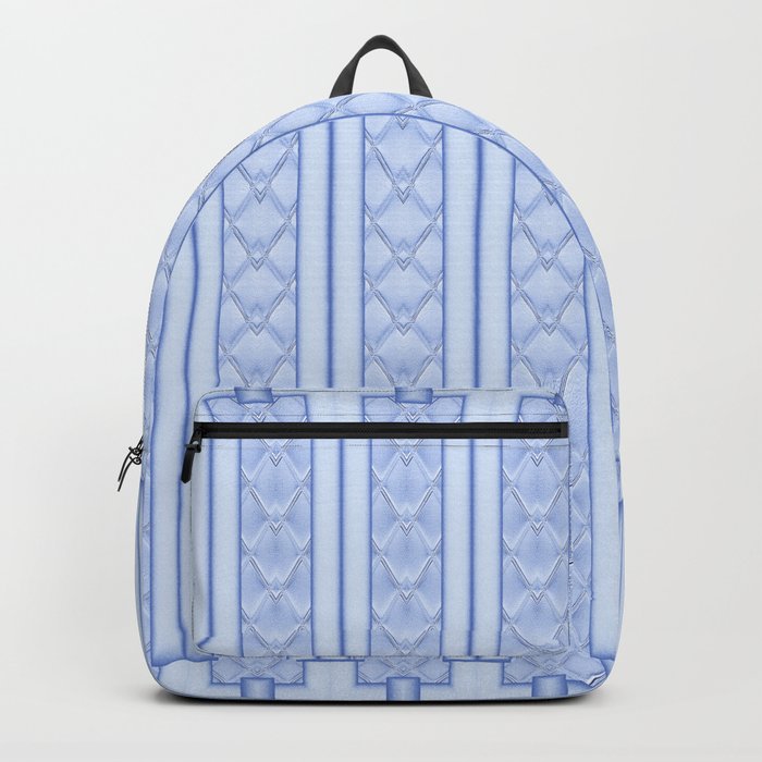 Cool Frosted Baby Blue Geometric Quilted Design Backpack
