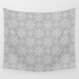 Snowflakes on Gray Wall Tapestry