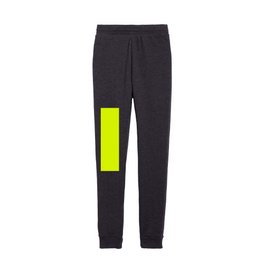 Chartreuse Traditional Green Yellow Solid Color Popular Hue Patternless Shades of Yellow Hex #DFFF00 Kids Joggers