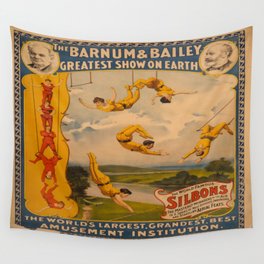 Vintage poster - Circus Trapeze Act Wall Tapestry