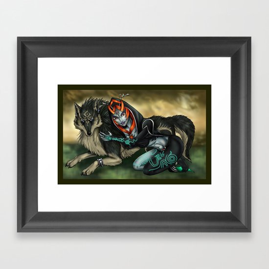 Link and Midna Framed Art Print