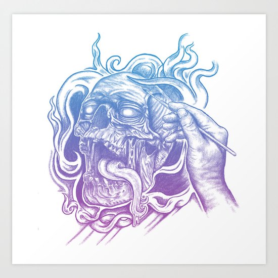 Painted Skull Art Print
