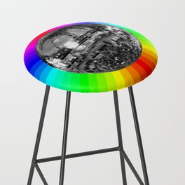 Disco Ball Rainbow Funky Prism Party Bar Stool