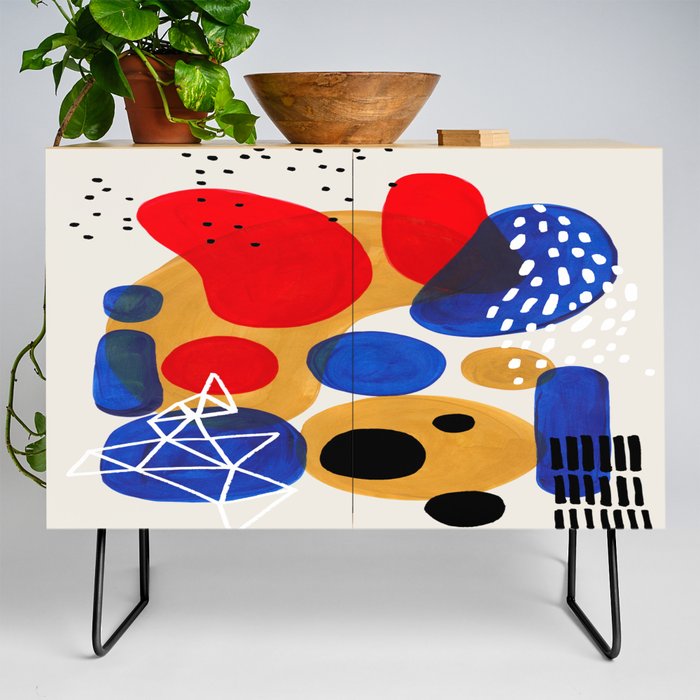 Fun Mid Century Modern Abstract Minimalist Vintage Primary Colors