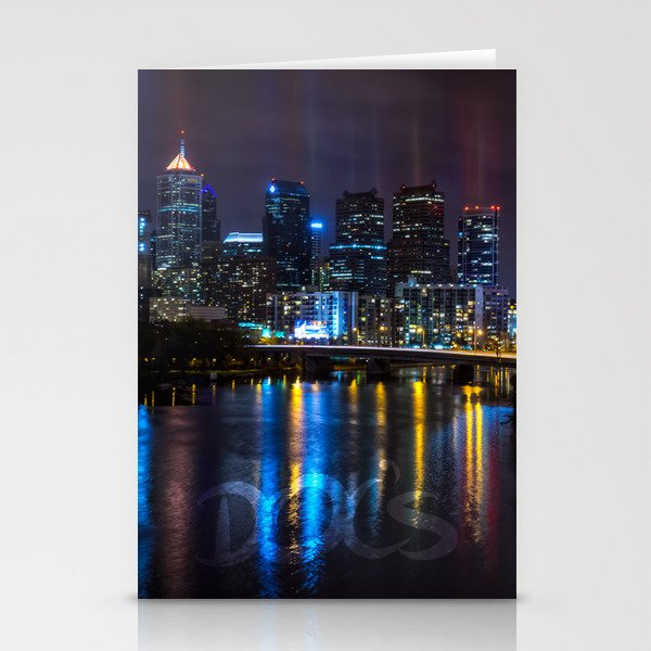 Philly Skyline Glowing Stationery Cards By Sethdochter Society6