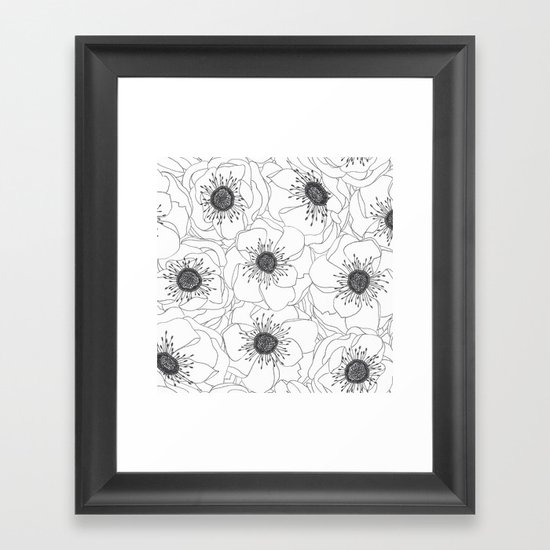White Anemones Framed Art Print