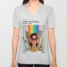 Love For Travel V Neck T Shirt