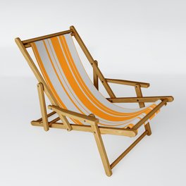 [ Thumbnail: Dark Orange and Light Grey Colored Pattern of Stripes Sling Chair ]