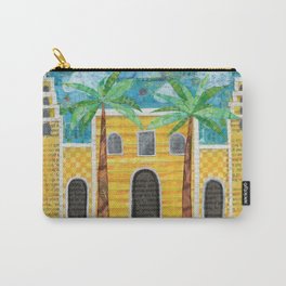 Cozumel Mexico Corpus Cristi Church Carry-All Pouch | Cityscene, Blue, Beachy, Architecture, Tropical, Bright, Mexico, Pastedpaper, Church, Collage 