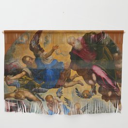 Tintoretto (Jacopo Robusti) "Baptism of Christ (Murano)"(angels) Wall Hanging