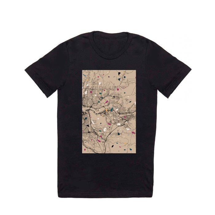 Santa Clarita, USA. City Map Collage - Terrazzo T Shirt