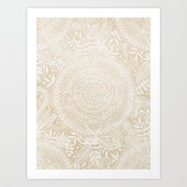 Medallion Pattern in Pale Tan Art Print