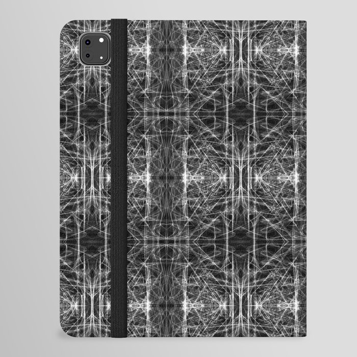 Liquid Light Series 51 ~ Grey Abstract Fractal Pattern iPad Folio Case