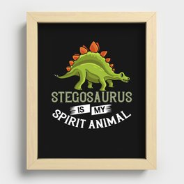 Stegosaurus Dinosaur Fossil Skull Skeleton Recessed Framed Print