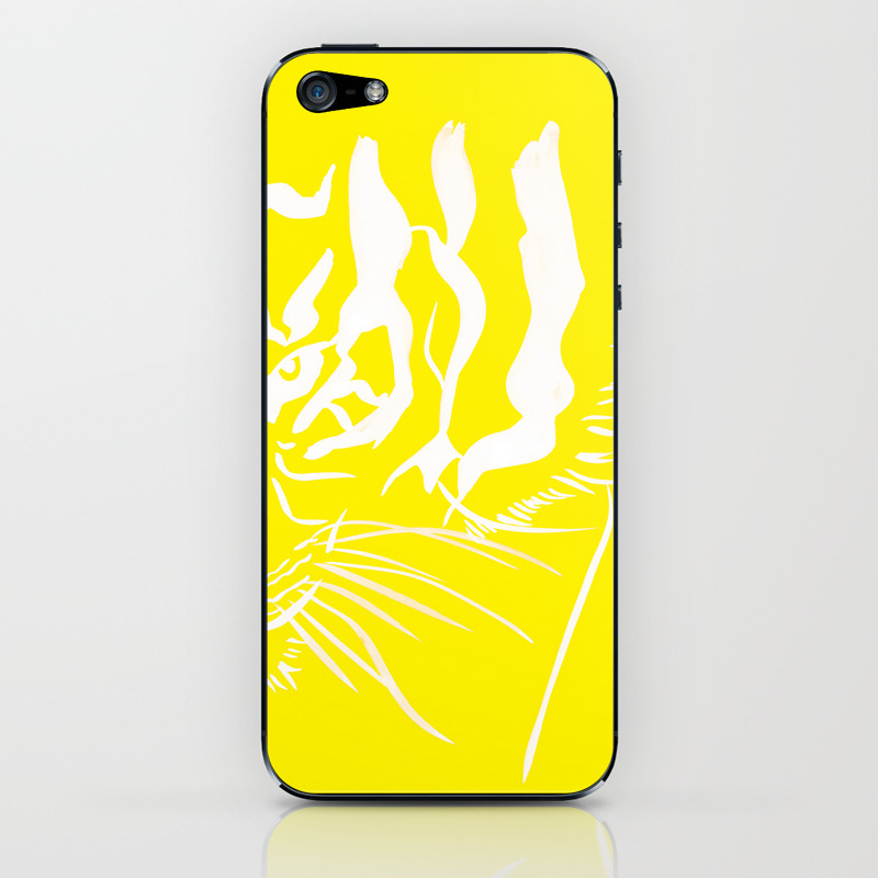 Eye Of The Tiger - Canary Yellow iPhone & iPod Skin by fairychamber