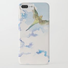 A Parakeet Soars Through The Clouds iPhone Case