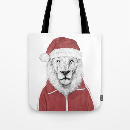 Santa lion Tote Bag