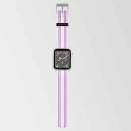 Magenta Pink and White Narrow Vintage Provincial French Chateau Ticking Stripe Apple Watch Band