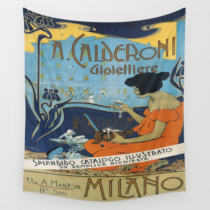 Vintage poster - A. Calderoni Gioielliere Wall Tapestry