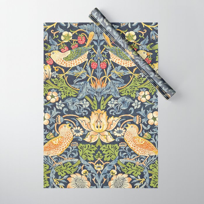 William Morris Strawberry Thief Restored Wrapping Paper