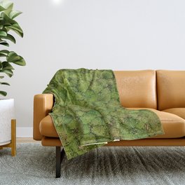 Green moss carpet Throw Blanket