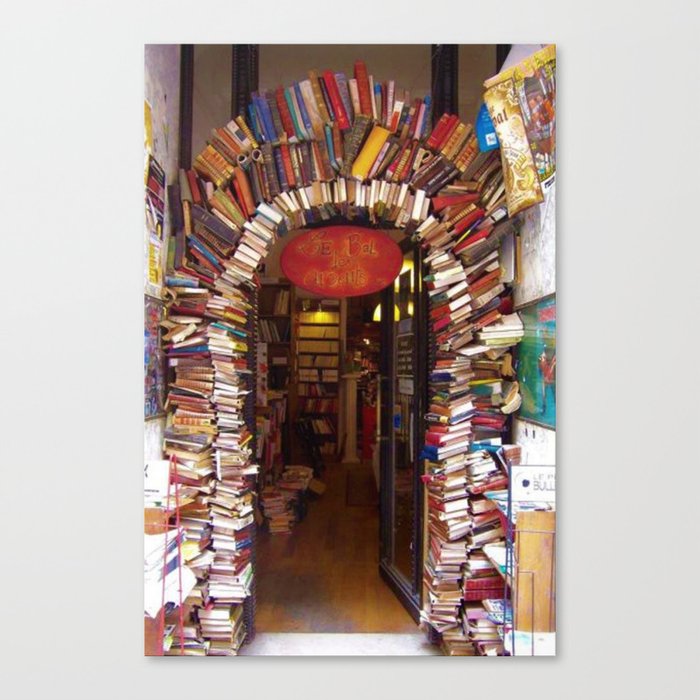 Books Store Front Doorway of Books and Novels Canvas Print