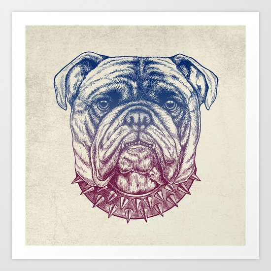Gritty Bulldog Art Print