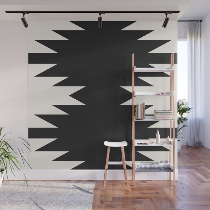 Geometric Southwestern Minimalism - Charcoal Wall Mural
