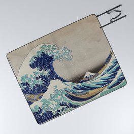 The Great Wave off Kanagawa vintage     from original painting by Katsushika Hokusai Picnic Blanket