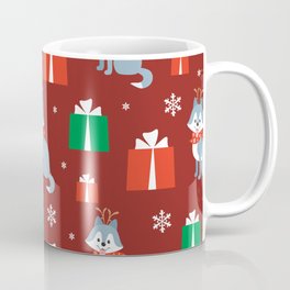 Colorful Seamless Pattern with Cute Dog in Christmas Costume 07 Mug