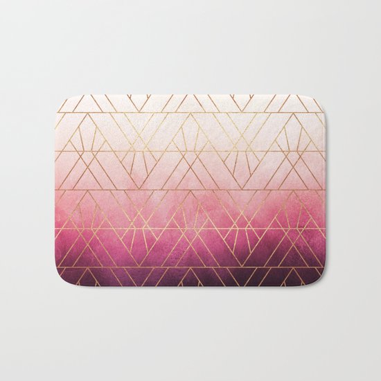 Pink Ombre Triangles Bath Mat