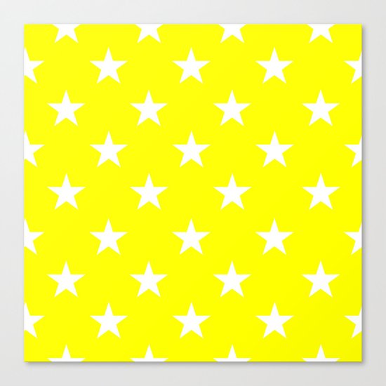 Stars (White/Yellow) Canvas Print