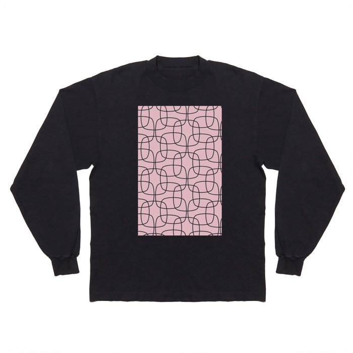 Square Pattern Pink Long Sleeve T Shirt