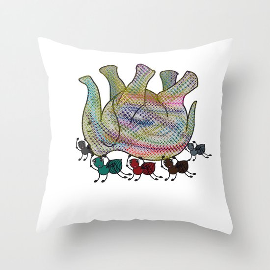 Elephant Vs Ant Throw Pillow