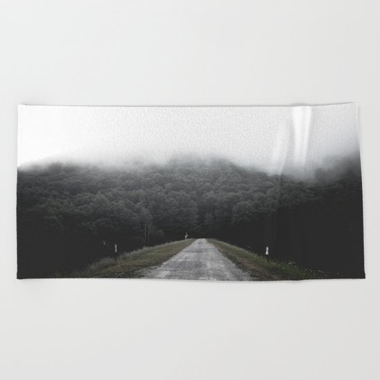 Foggy Road Beach Towel