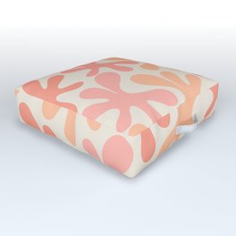 Peach Pink Amoeba Dance Whimsical Pastel Abstract Pattern Outdoor Floor Cushion