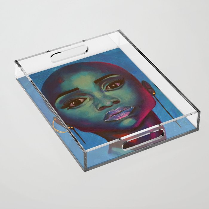 Blue lady Acrylic Tray