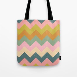 Zigzag pattern Tote Bag | Graphicdesign, Pastel, Kids, Pattern, Wiggly, Muted, Fun, Artistic, Colorful, Mixedcolors 