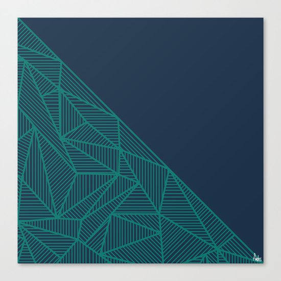 B Rays Geo Pine Blue Canvas Print