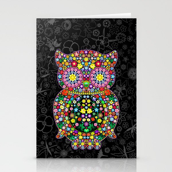 Owl Zentangle Floral   Stationery Cards