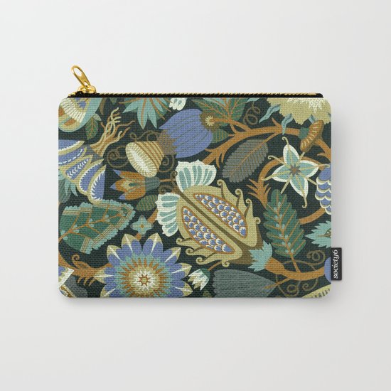 Flower Fantasy in blue Carry-All Pouch