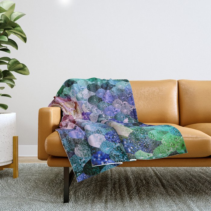 REALLY MERMAID FUNKY Throw Blanket by Monika Strigel Society6
