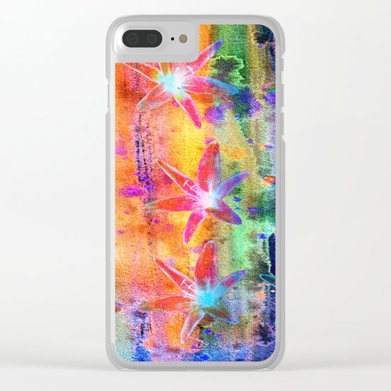 Colorful Lilies Clear iPhone Case
